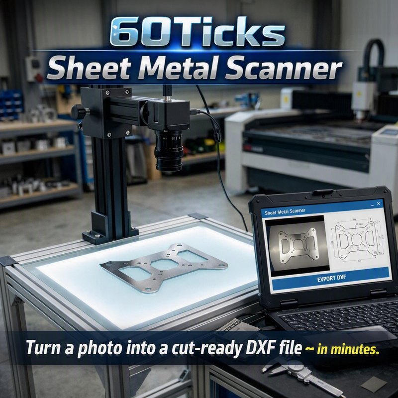 60Ticks Sheet Metal Scanner: turn a photo into a cut-ready DXF file